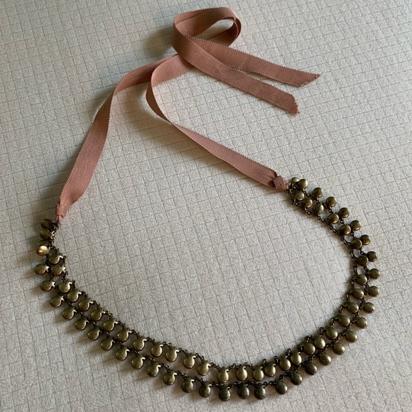 J.Crew copper & bronze bejeweled ribbon necklace - Picture 15 of 16